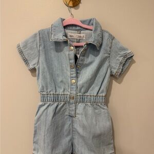 New Zara Light Blue Denim Romper baby 9-12 months